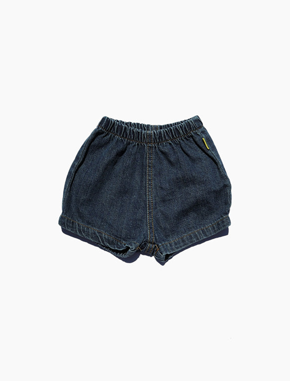 Image of Baby Denim Shorts in Dark Indigo.