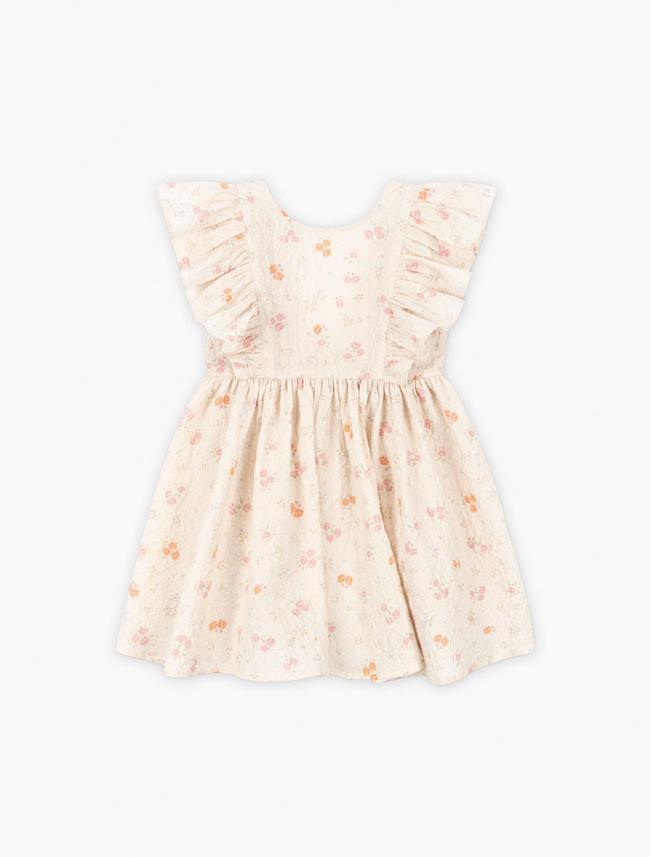Konges Sljd | Elin Frill Dress - Nonoka | Girl | White Konges Sljd | Elin Frill Dress - Nonoka | Girl | White