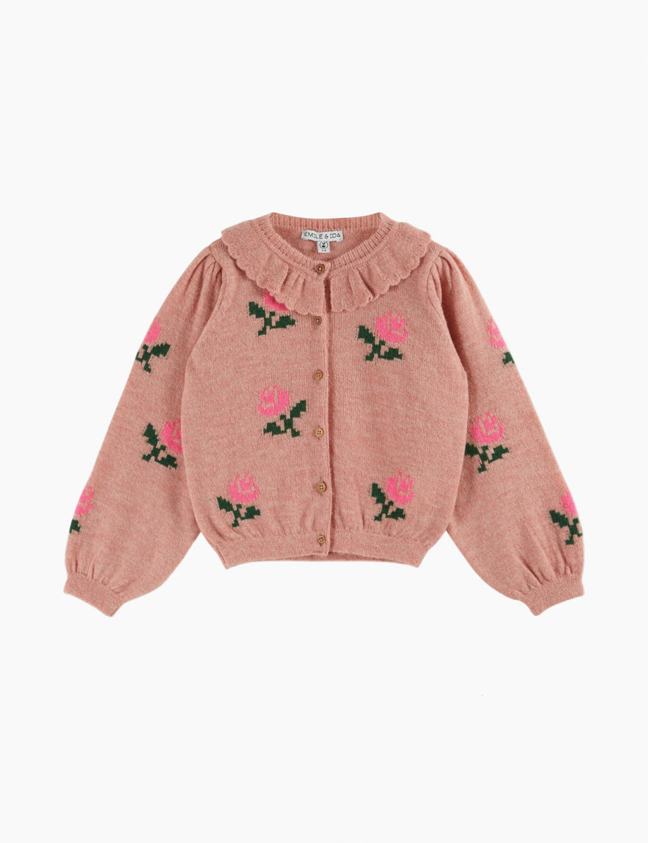 Flowers Cardigan in Rose – Spilled Milk