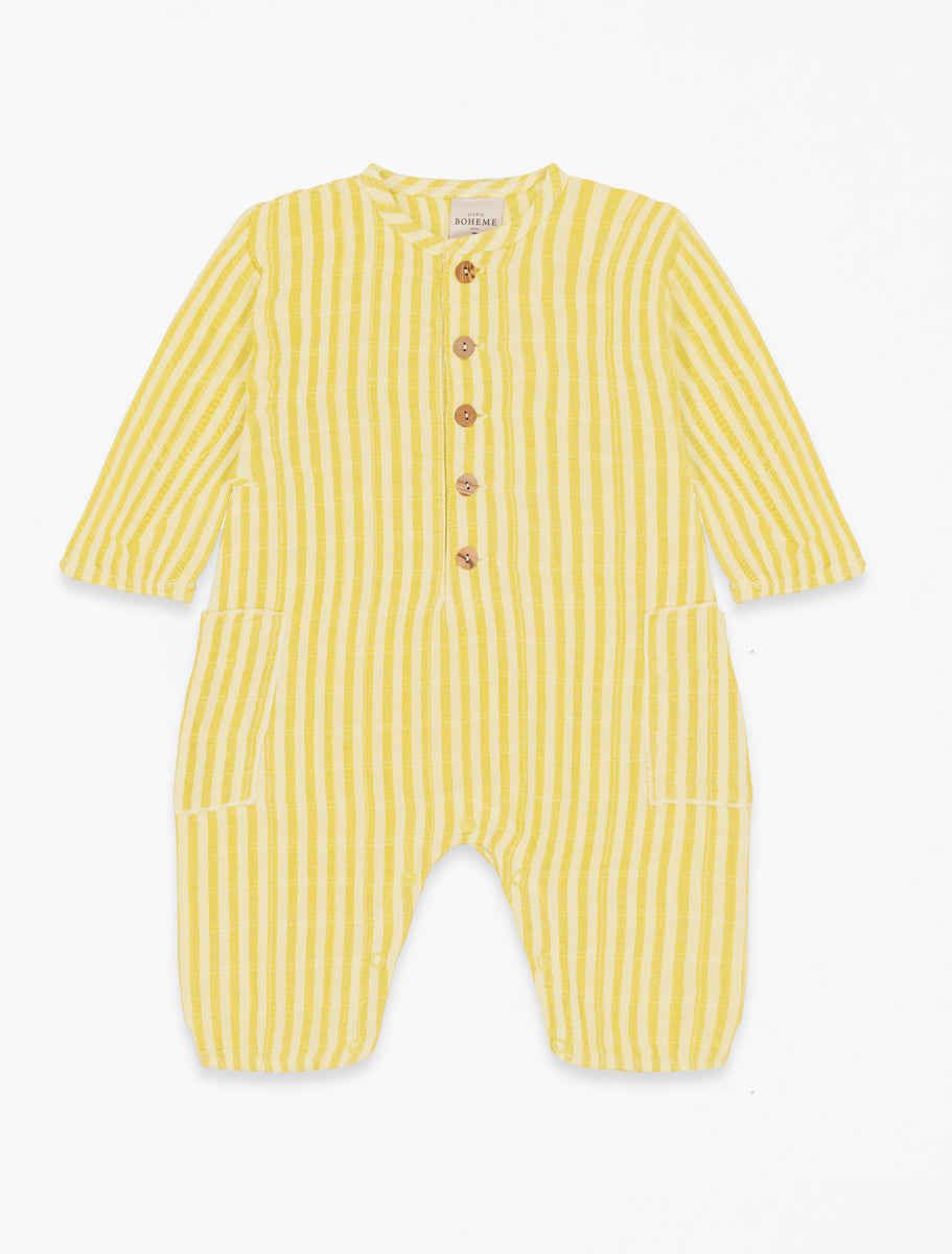Big Papi Jumpsuit in Yellow Stripe – Spilled Milk