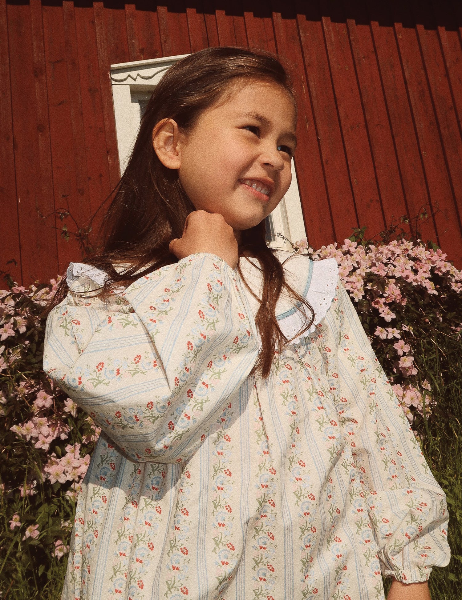 Flöss Soft White/Bright Blue Abigail Dress