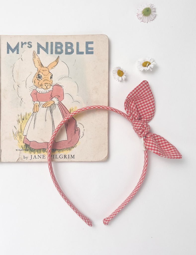 Image of Alice Band in Tomato Check