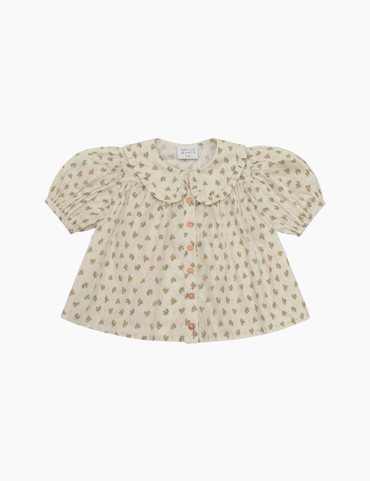Image of Ayla Blouse in Ditsy Heart Floral Organic Cotton