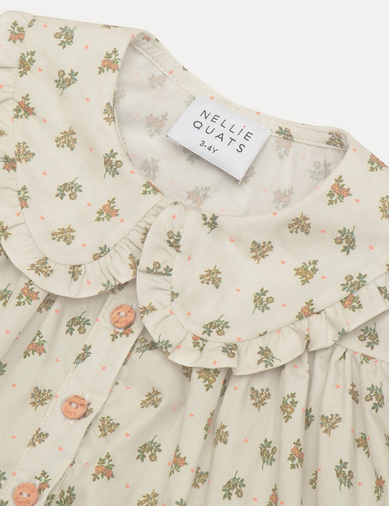Image of Ayla Blouse in Ditsy Heart Floral Organic Cotton