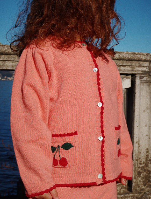 Image of the Alexa Knit Cardigan in Powder Pink