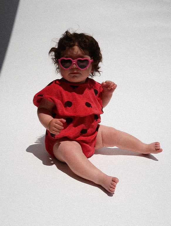 Image of Apple Playsuit in Red.