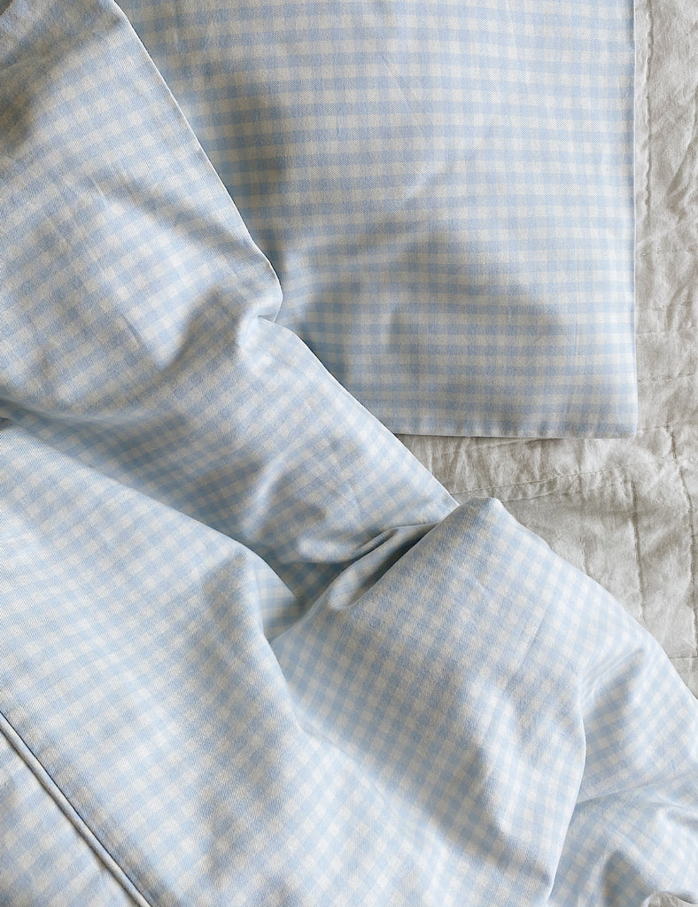 Image of Classic Baby Bedding in Blue Gingham.