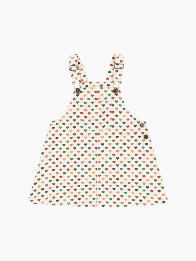 Image of Frankie Overall Dress in Rainbow Hearts