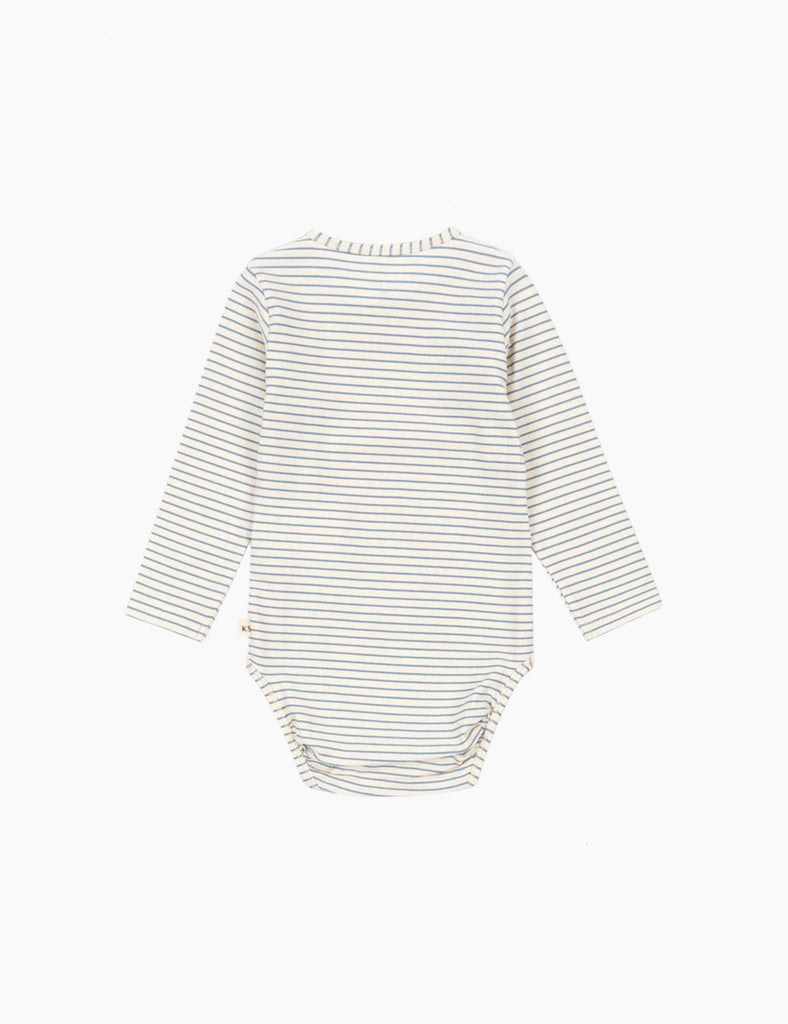 Striped baby bodysuit on a white background