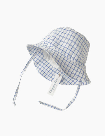Image of Bucket Hat in Blue Plaid Check