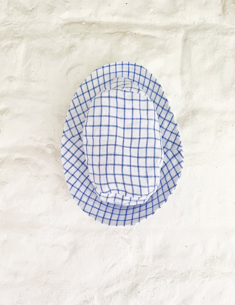 Image of Bucket Hat in Blue Plaid Check