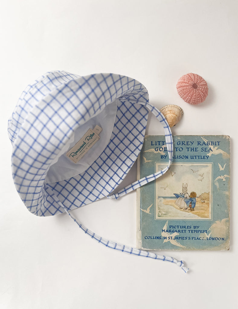 Image of Bucket Hat in Blue Plaid Check