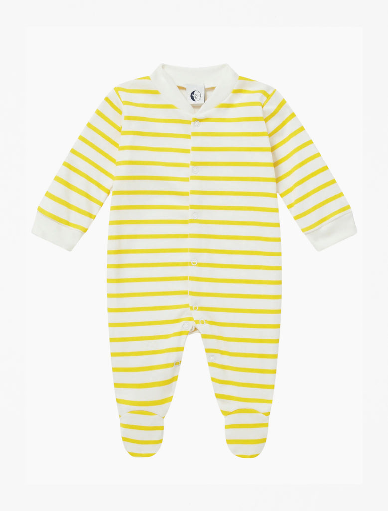 Image of Baby Sleepsuit in Yellow Breton.