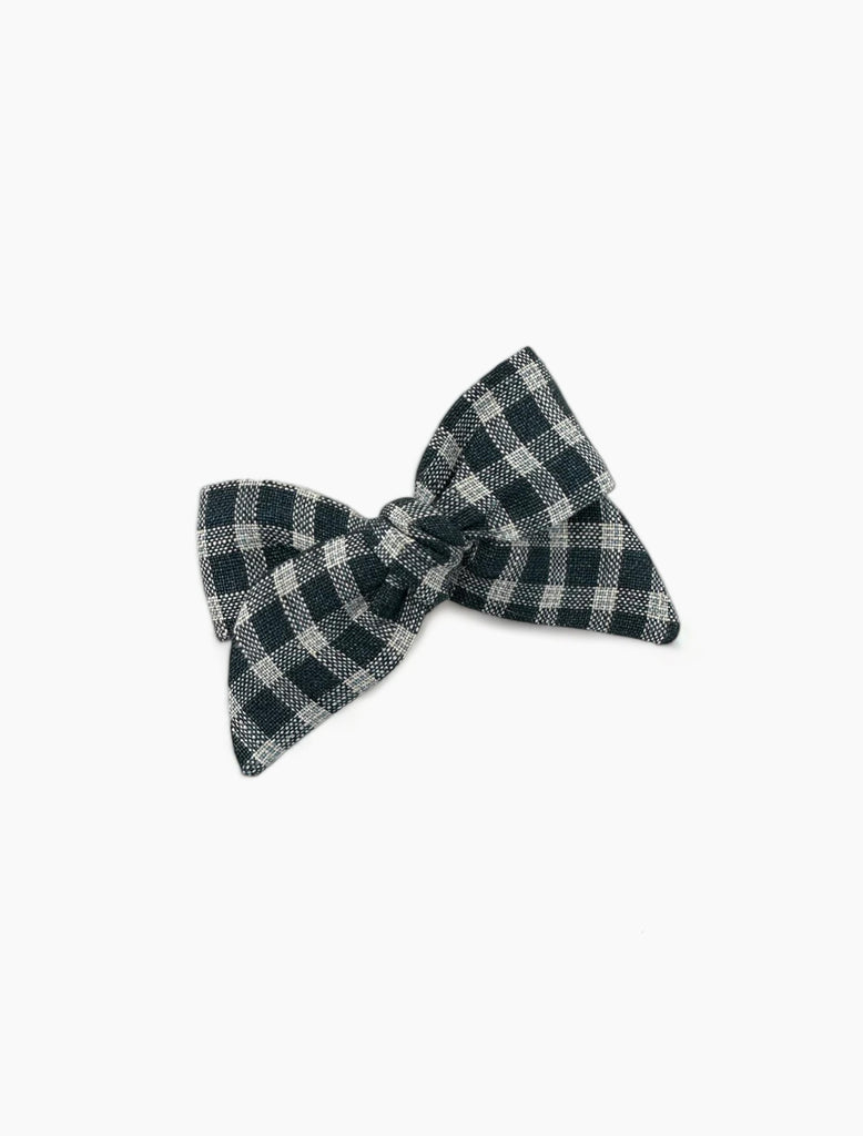 Image of Baby Tied Bow in Blue Check.