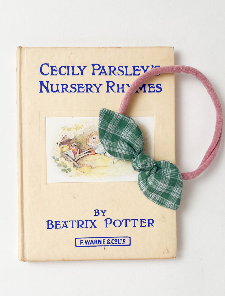 Image of Baby Bunny Hairband in Rooster Check.