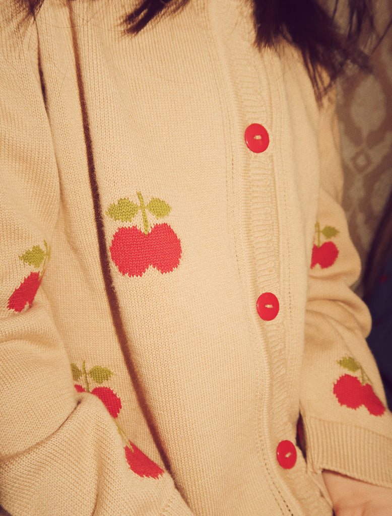 Image of Barbara Cardigan with Apples.