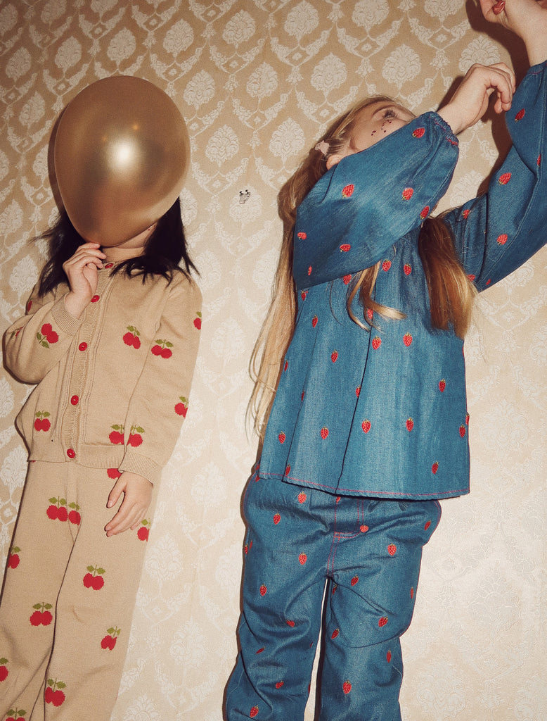 Image of Barbara Cardigan with Apples.