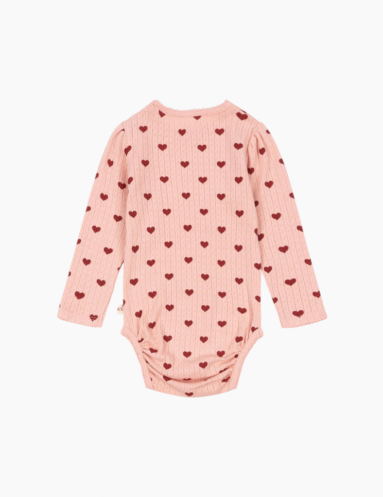 Image of Pointelle Bodysuit in Amour Rouge.