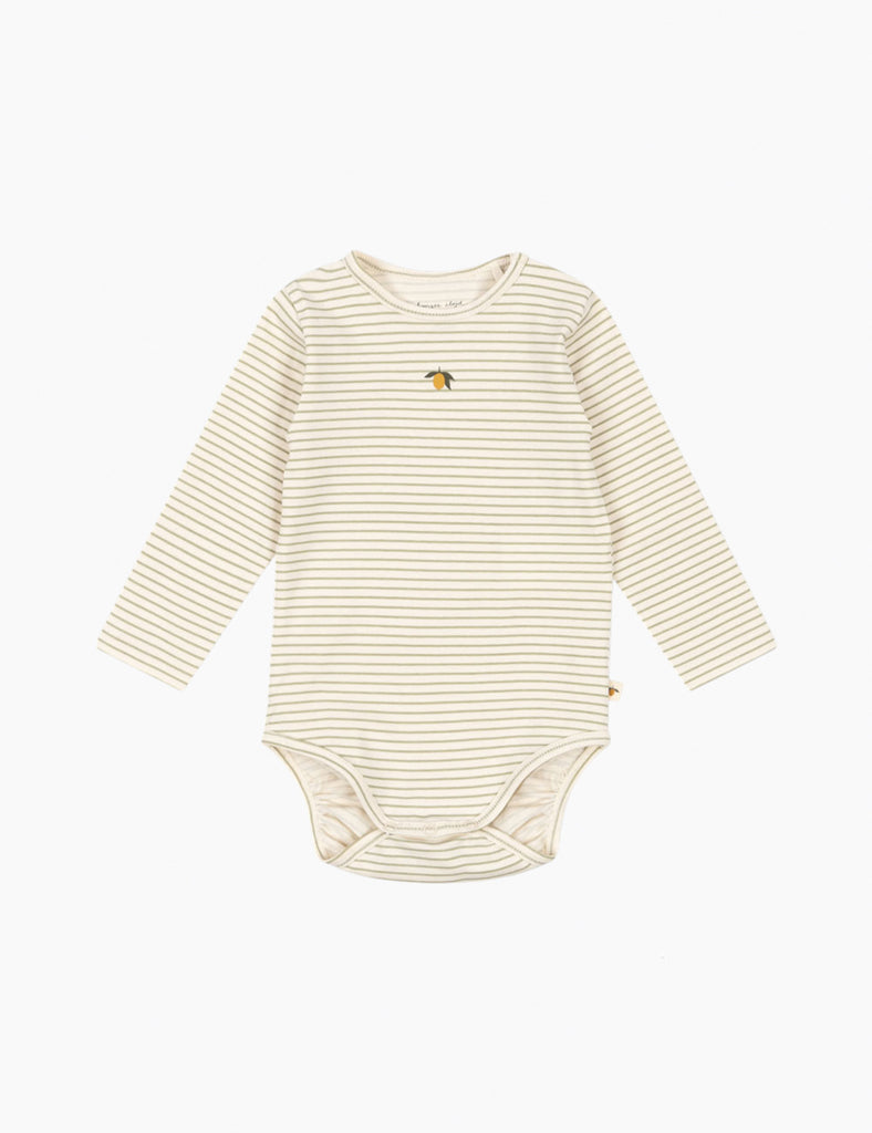 Image of Basic Bodysuit in Tea Stripe