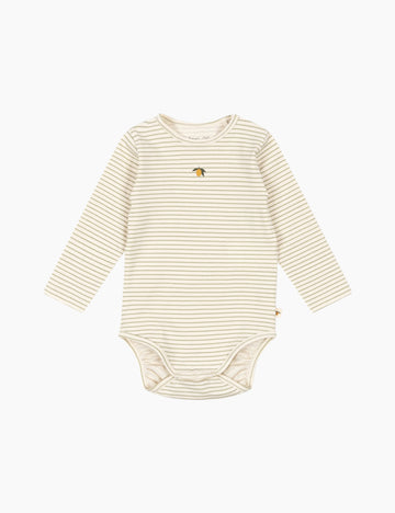 Image of Basic Bodysuit in Tea Stripe