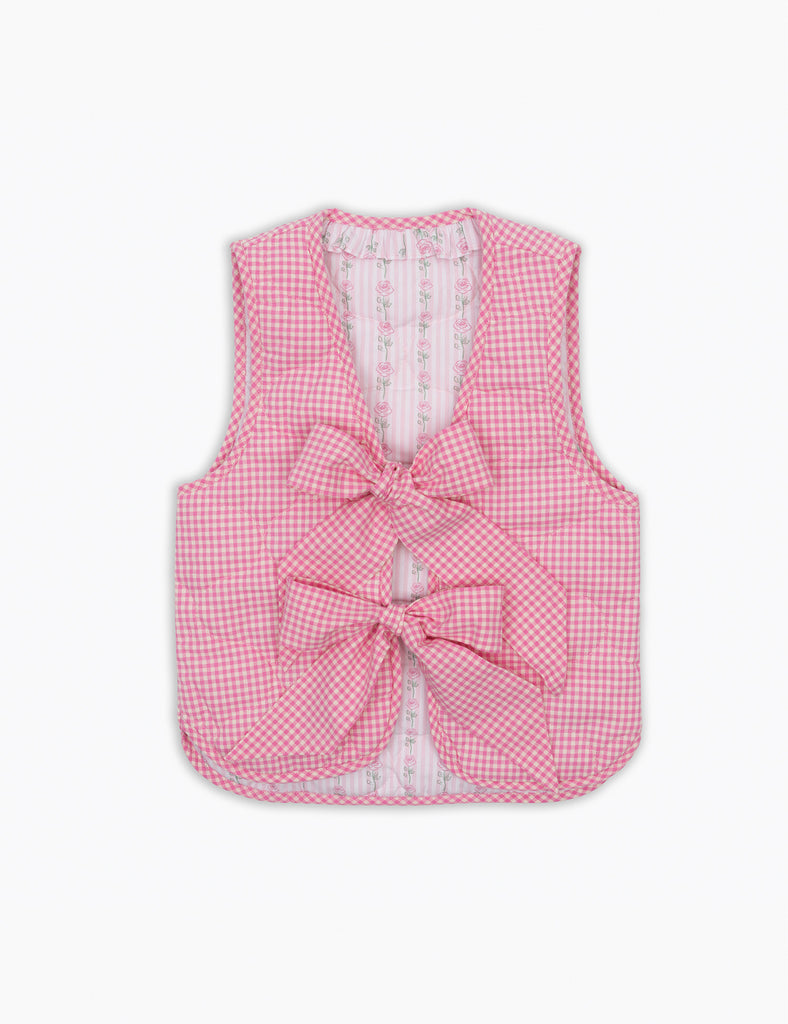 Image of Beau Vest in Gingham/Roses