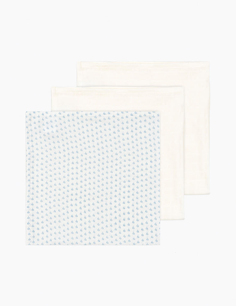 3-pack muslin multi use baby burp cloths.