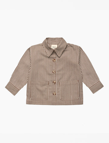 Image of Bob Overshirt in Brown Stripe.