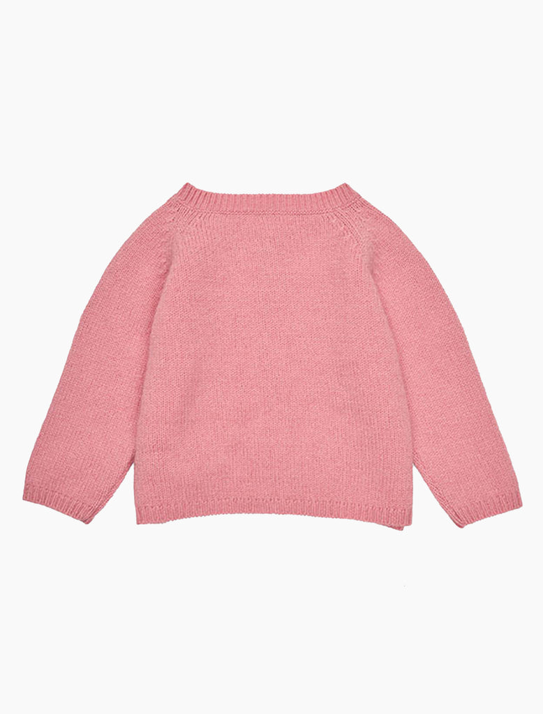 Pink sweater on a white background