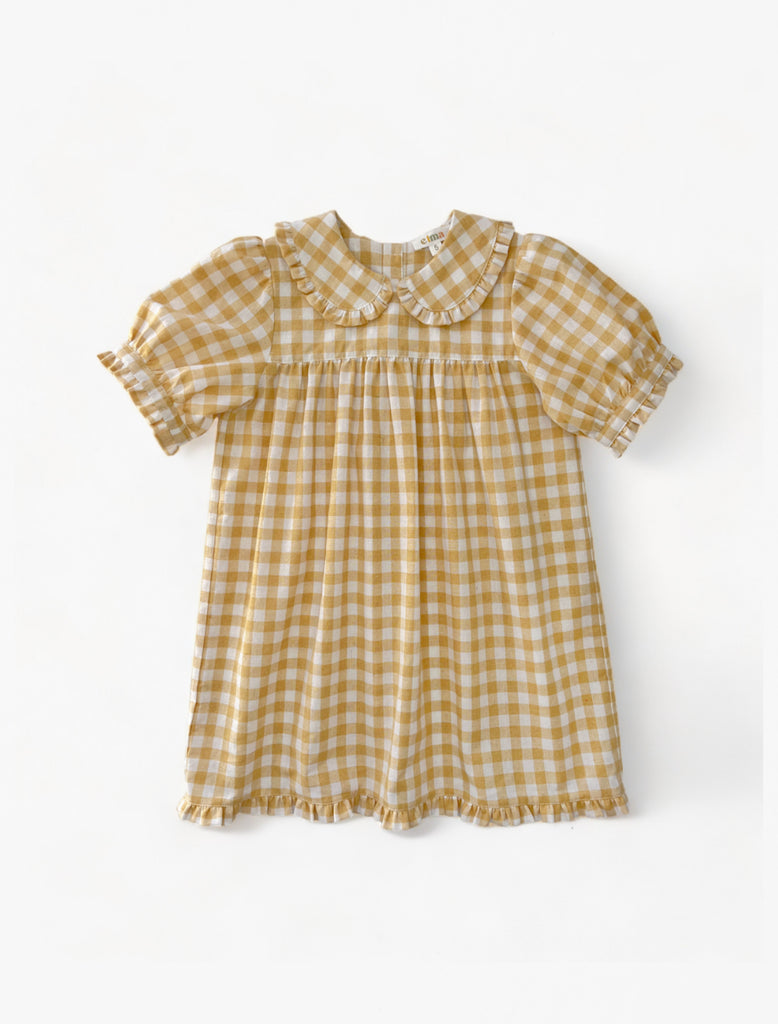 Image of Bonnie Dress in Buttercup Check.