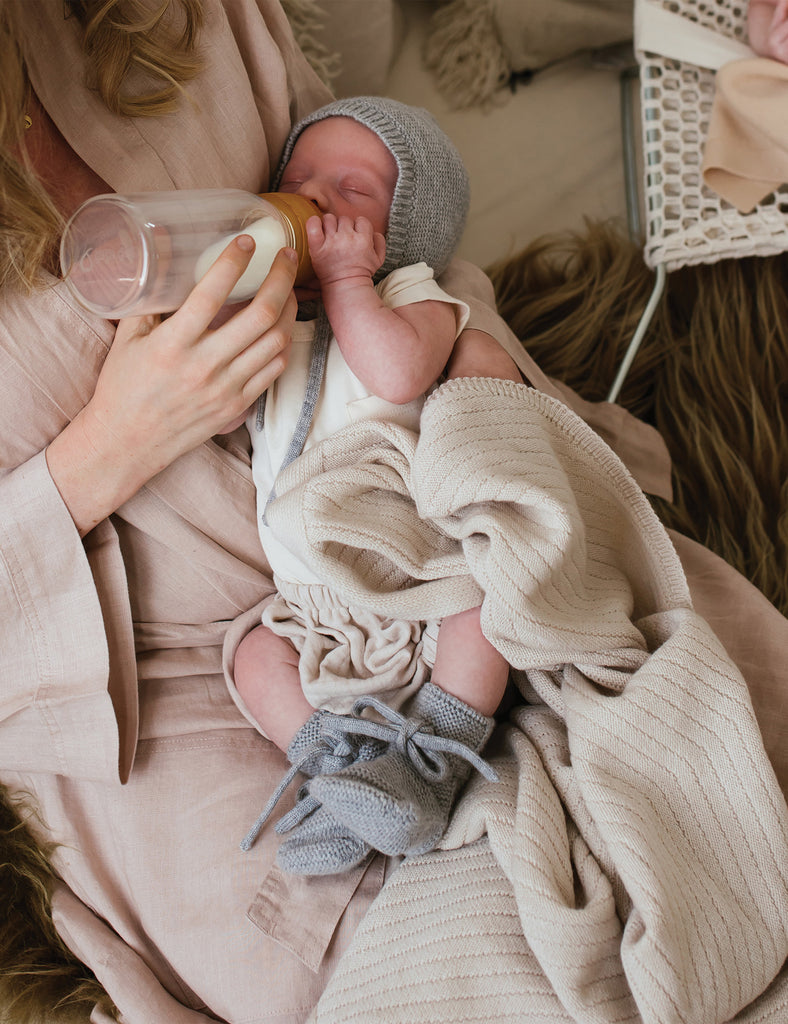 Image of Booties in Light Grey Melange.