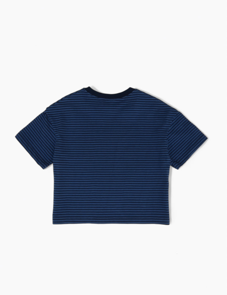 Image of Boxy Stripe Tee in Blue and Navy Stripe