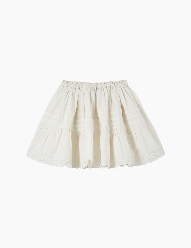 Image of Broderie Anglaise Skirt in Blanc.