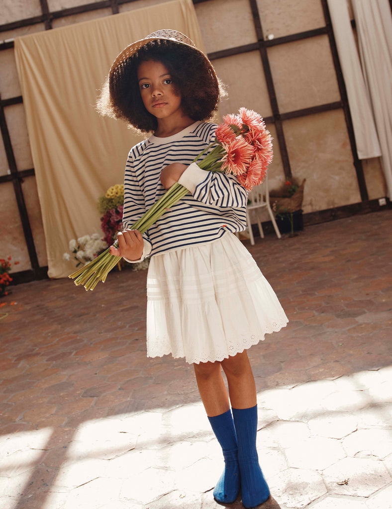 Image of Broderie Anglaise Skirt in Blanc.