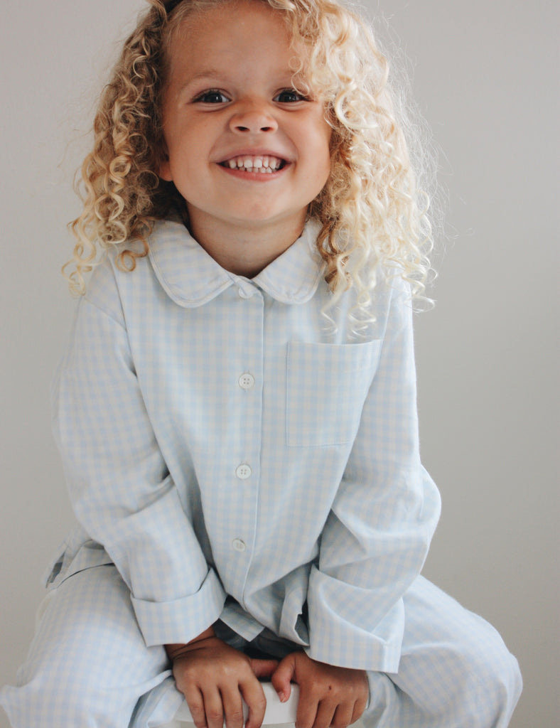 Image of Classic Pajamas in Blue Gingham