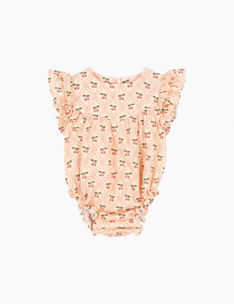 Image of Coco Romper in Cherry Pink Motif