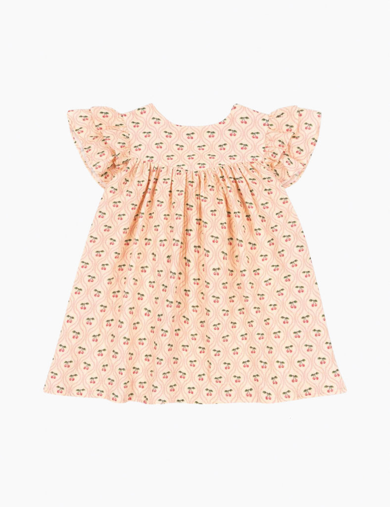 Image of Coco Dress in Cherry Pink Motif
