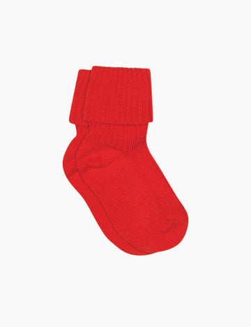 cotton rib socks in tomato