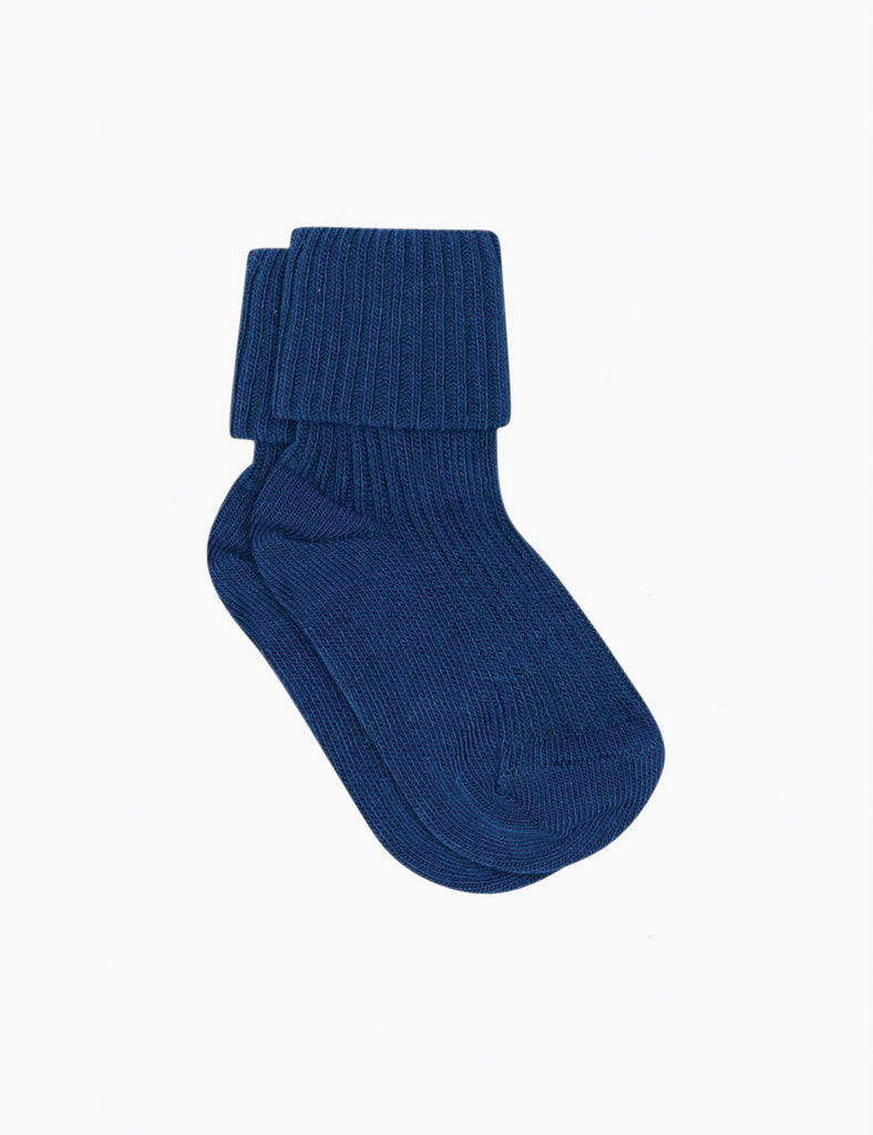 image of cotton rib socks in true blue