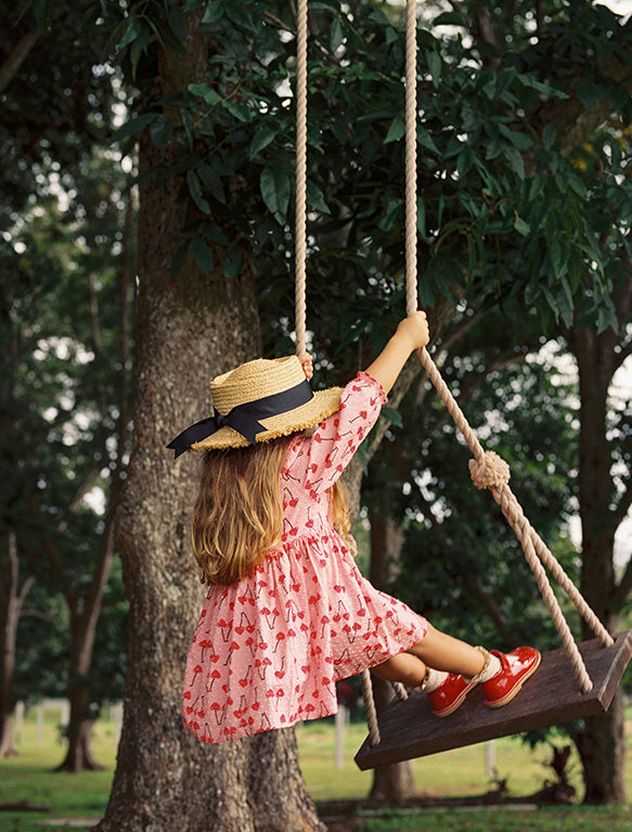 Image of the Celine Dress in Cherry.