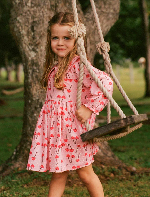 Image of the Celine Dress in Cherry.