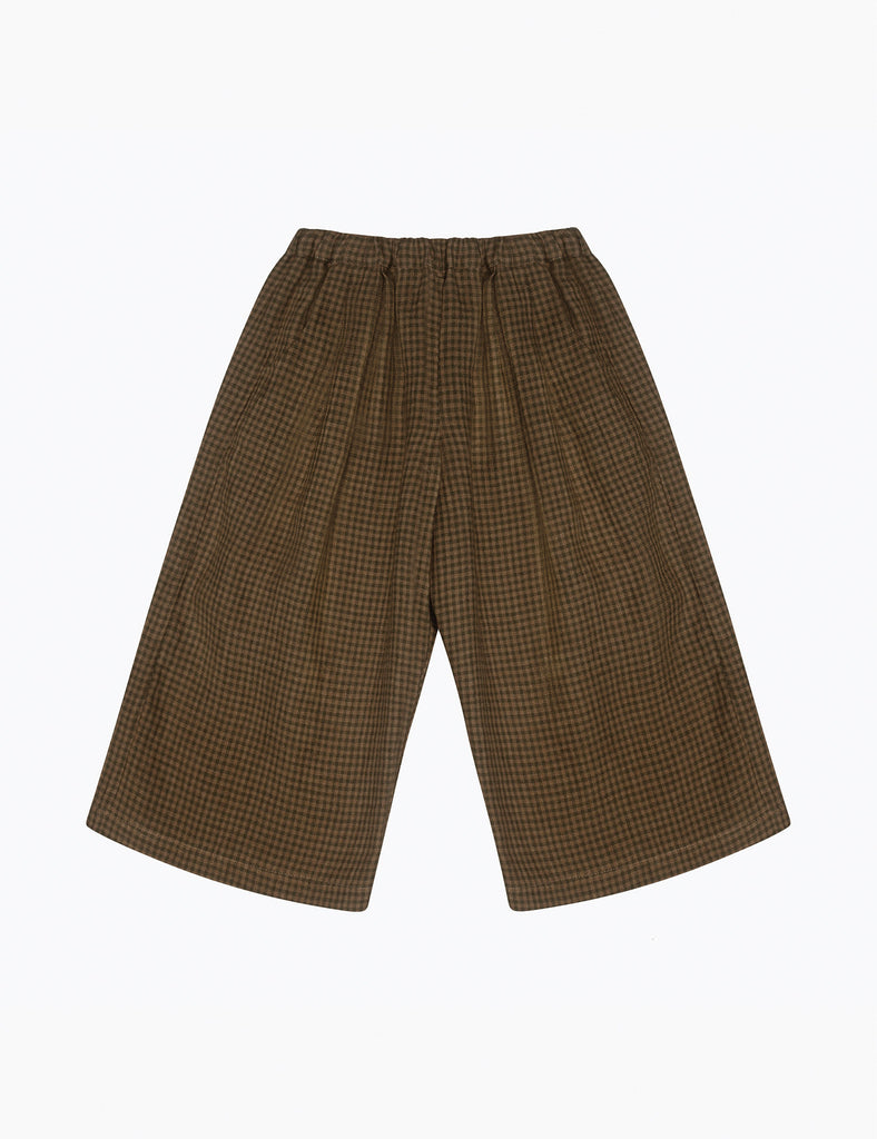 Image of Chess Trouser in Brown Mini Check.