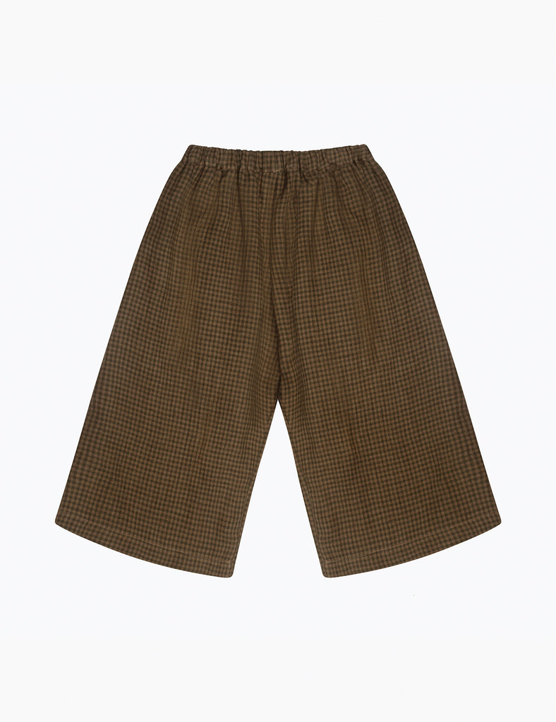 Image of Chess Trouser in Brown Mini Check.