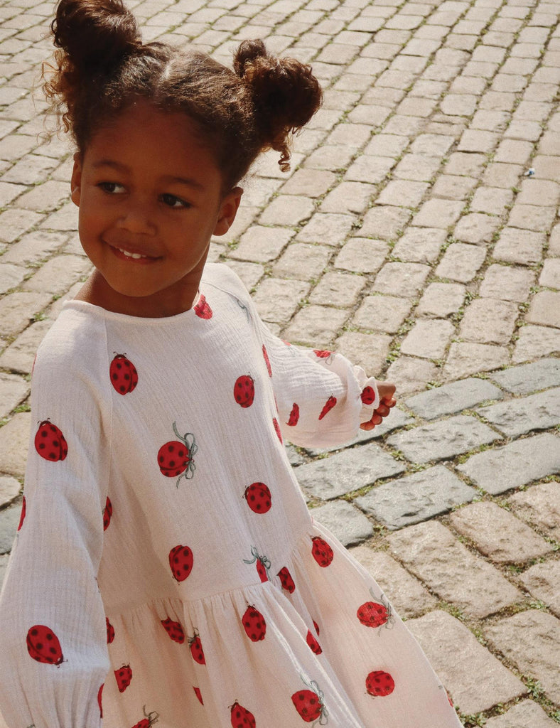Image of Coco Dress in Ladybug Bow.