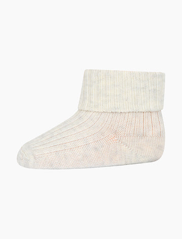 Image of Cotton Rib Socks in Creme Melange.