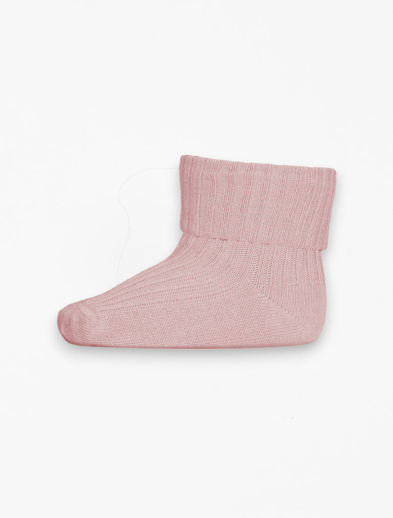 Cotton Rib Socks in Silver Pink flat image.
