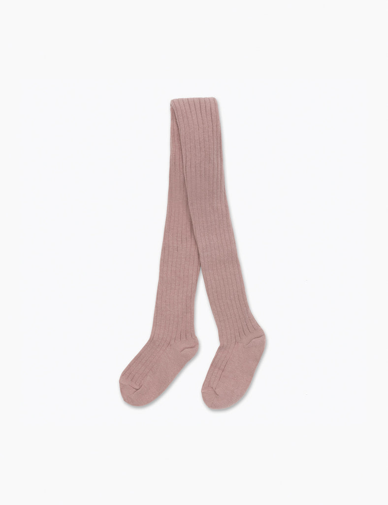 Image of Cotton Rib Tights in Wood Rose.