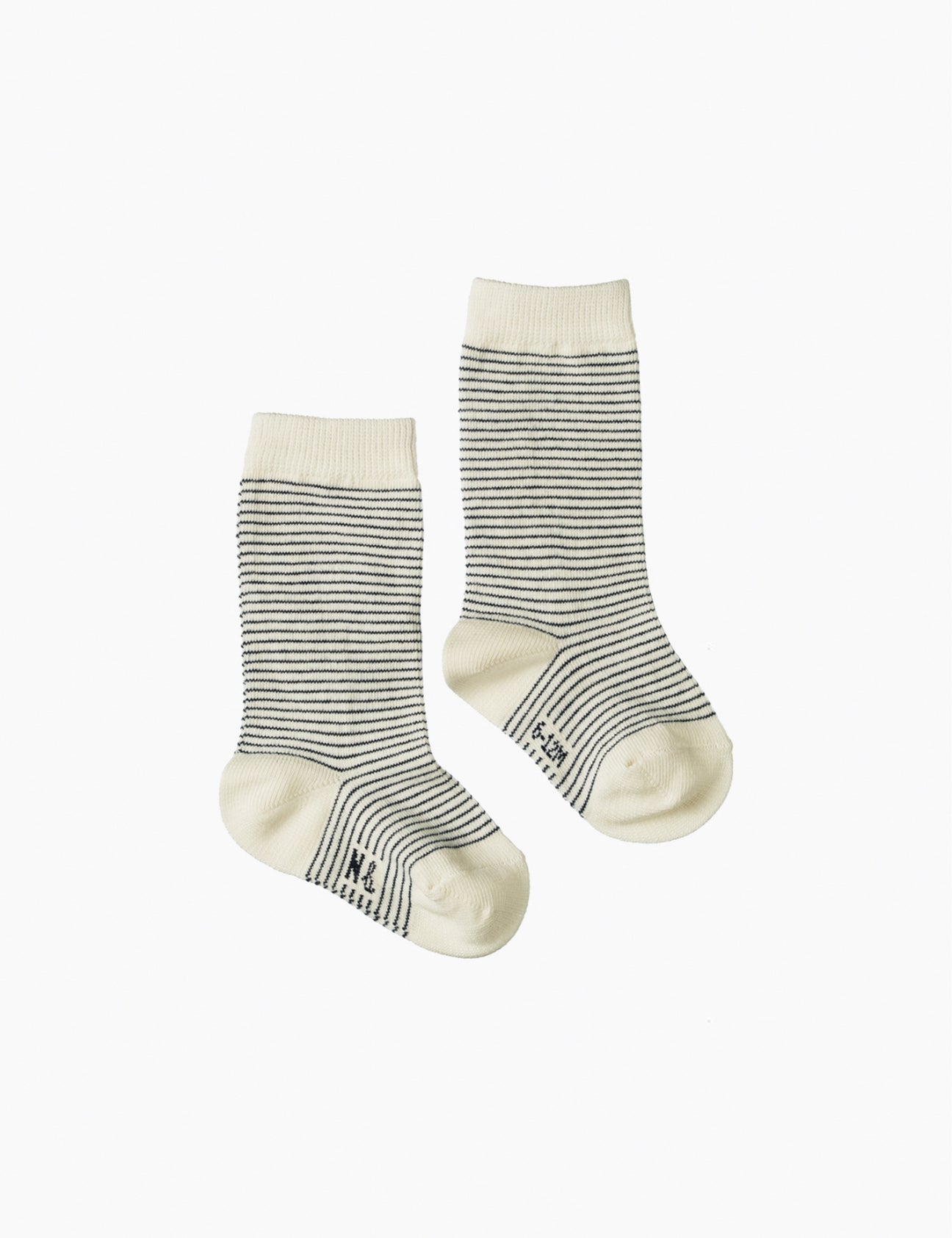 Image of Cotton Socks in Navy Stripe