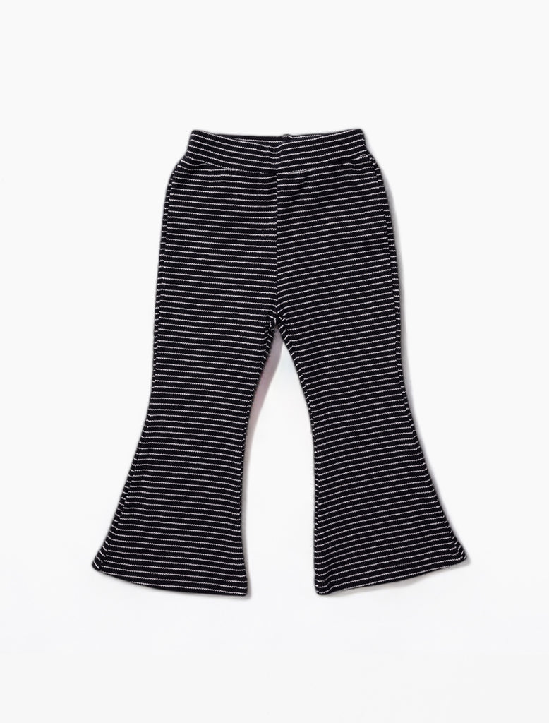 Image of Cropped Boot Pants in Black Stripe.
