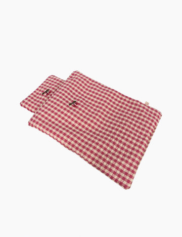 Image of Doll Bedding in Bubblegum Check