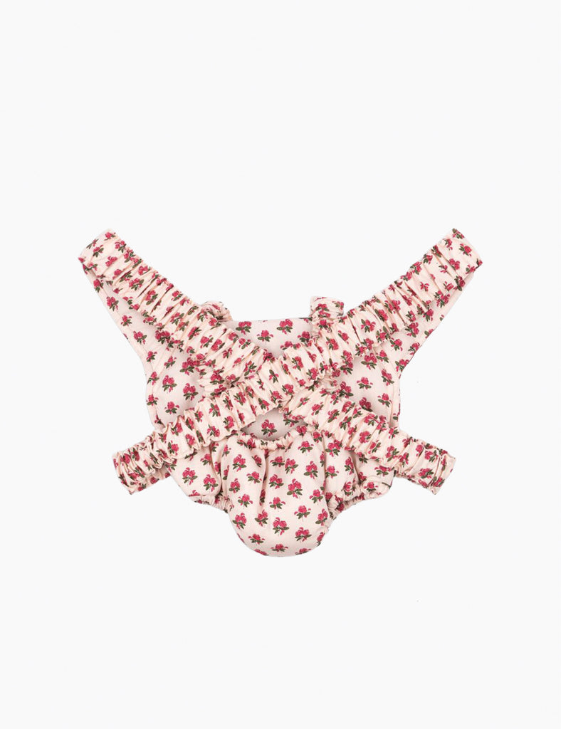 Floral-patterned swimsuit on a white background